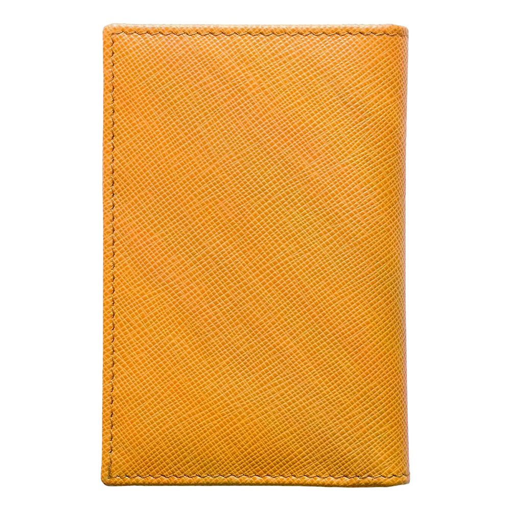 Prada Saffiano Vertical Card Holder Wallet Ambra
